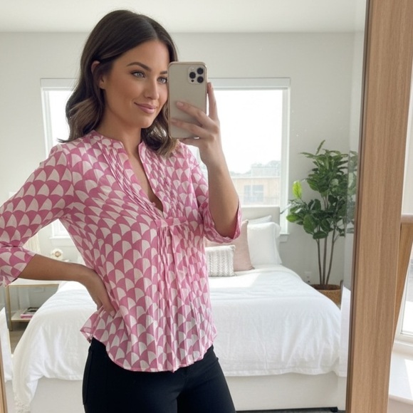 Oliphant Tops - Oliphant Pink and White Women's Top